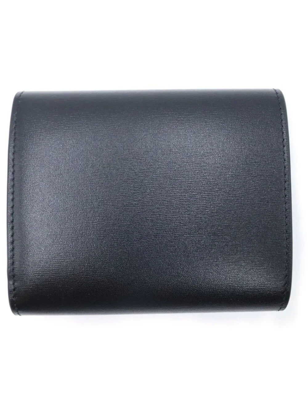 Celine Triomphe Small Flap Wallet Bifold Canvas Calfskin Black